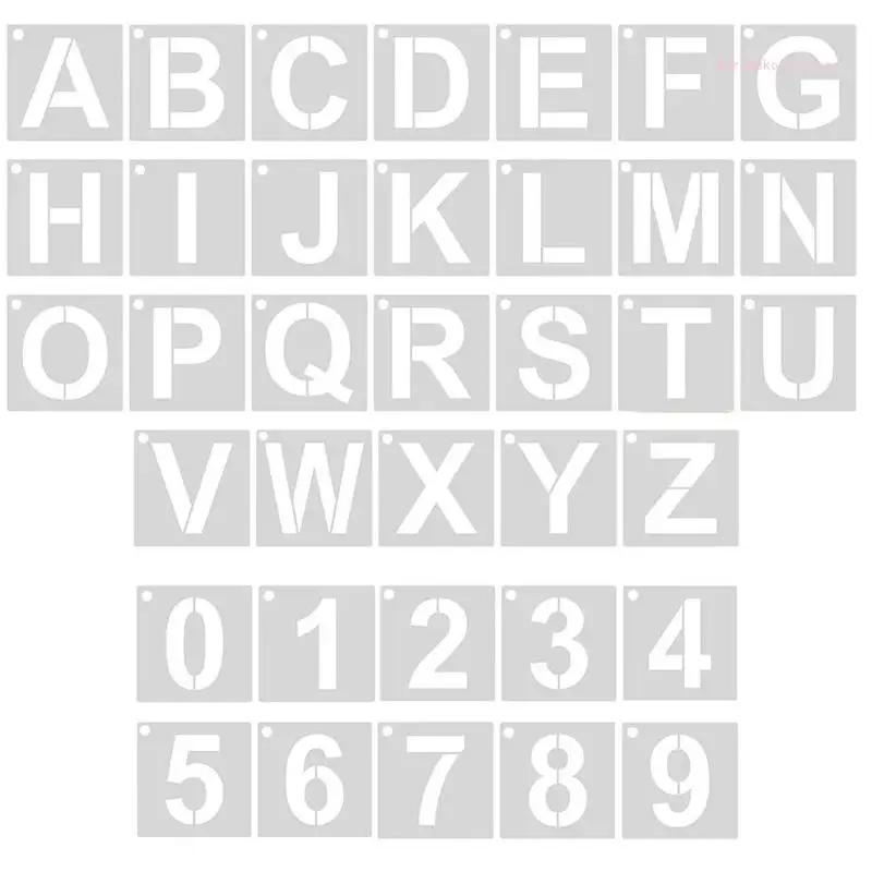 36 Pieces Letter Number Painting Stencils Letter and Number Templates Drawing Stencils for Painting DIY Art Project