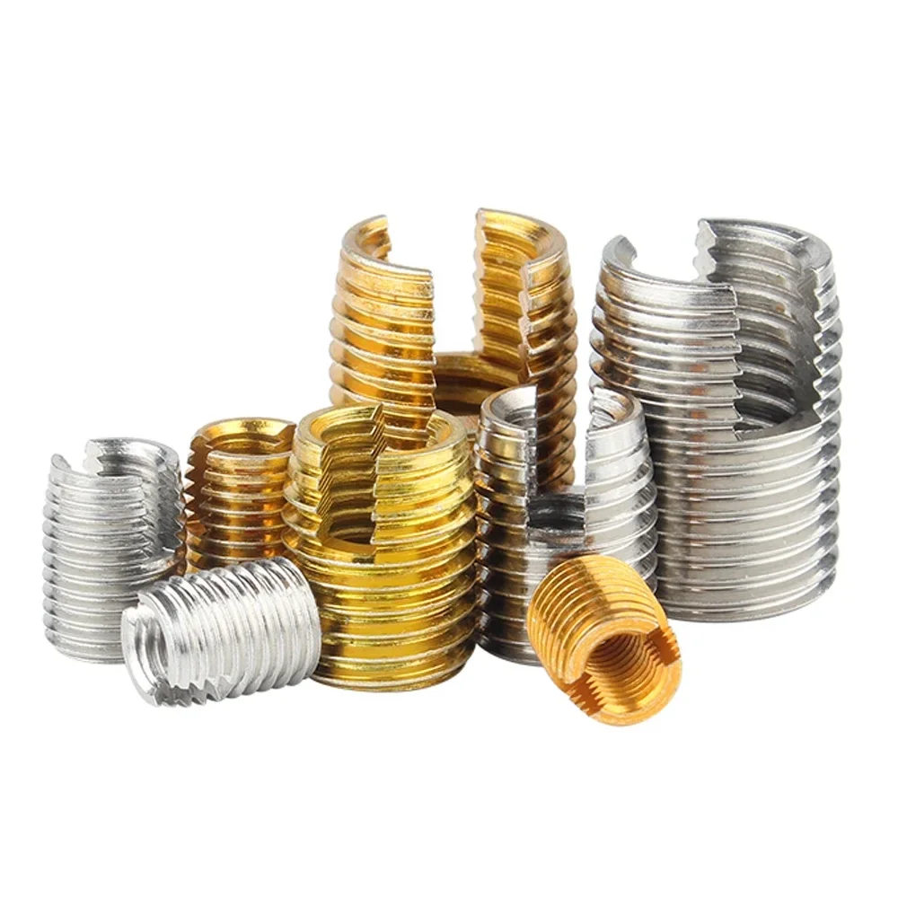 2-10Pcs M2 M2.5 M3 M4 M5 M6 M8 M10 M12 M14 M16 Self Tapping Thread Insert Screw Bushing Slotted Type Thread Repair Inset