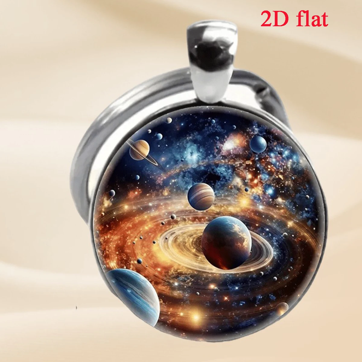 An Antique Galaxy Space Time Gemstone Keychain, the Perfect Gift for Astronomy Enthusiasts and Father's Day.