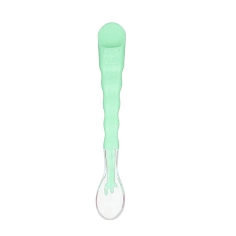 090B Silicone Baby Spoons Infant Feeding Spoon Double Head Baby Puree Spoon Feeder