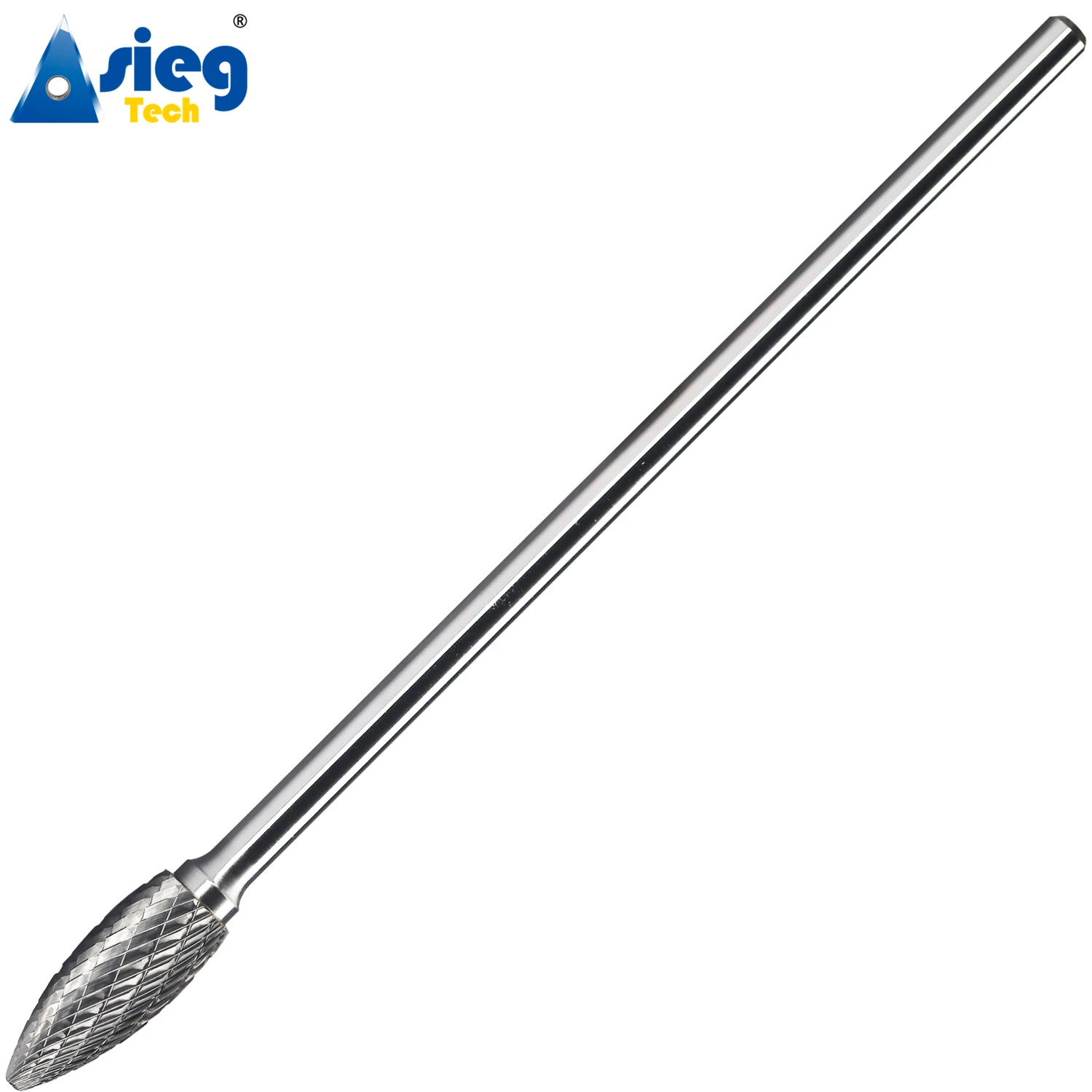 

SH-5L6 Carbide Burr Long Shank Flame 1/4" 6mm Shank Double Slot Cutting Tools Die Grinder Bits