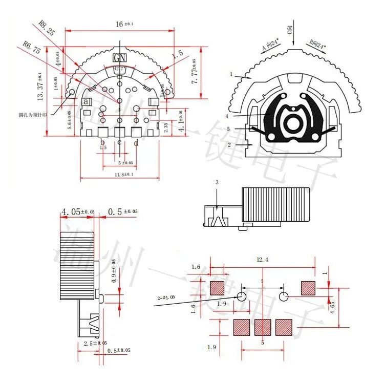 YJ-K3-01B-04 Big Head Dial Wheel Dial Wheel Switch Conversion Switch Three-Way Roller Switch Three-Leg Dial Wheel