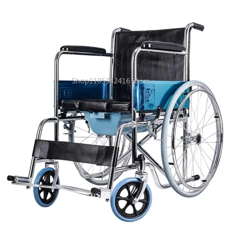 High Quality Folding Manual Wheelchair, Portable Medical Mobility Aid for Elderly Home & Hospital Use