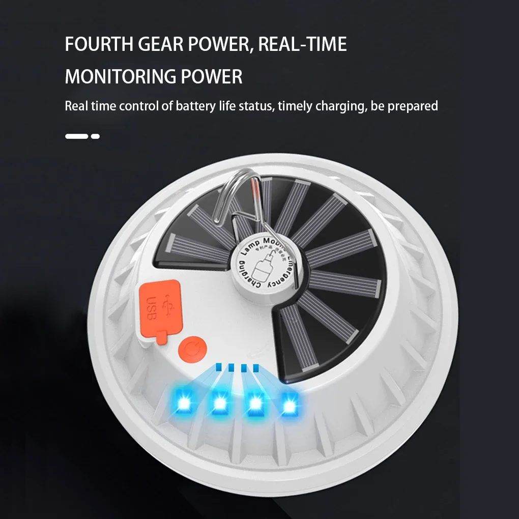 Super Bright 300W LED Solar Lamp with Remote Control for Outdoor Camping, Emergency and Night Market