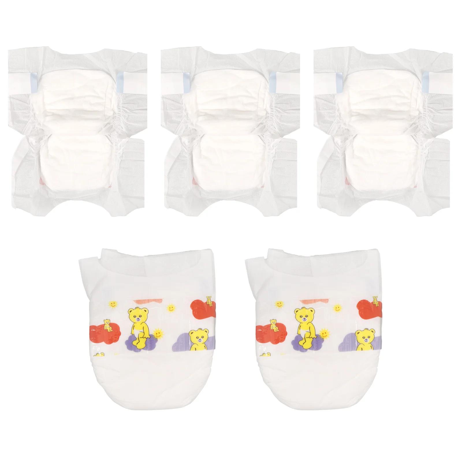 

5pcs Reusable Diapers for Baby Dolls Accessory Pretend Play Diapers Reborn Baby Accessories Pretend