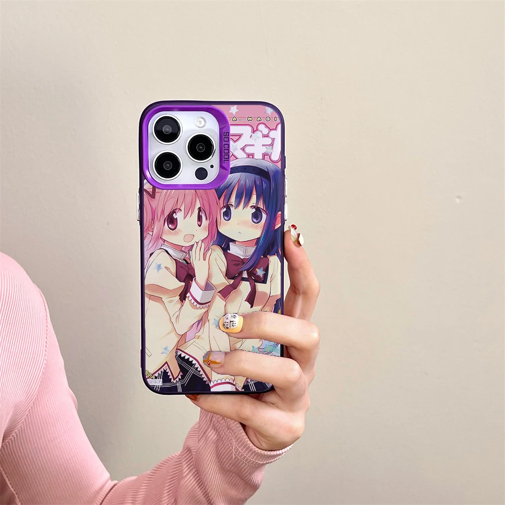 Cute Anime Madoka Magica Y2k Girl Case for iPhone 16 14 15 11 Pro Max 12 13 mini 7 8 Plus XR Scratch-Resistant Shockproof Cover