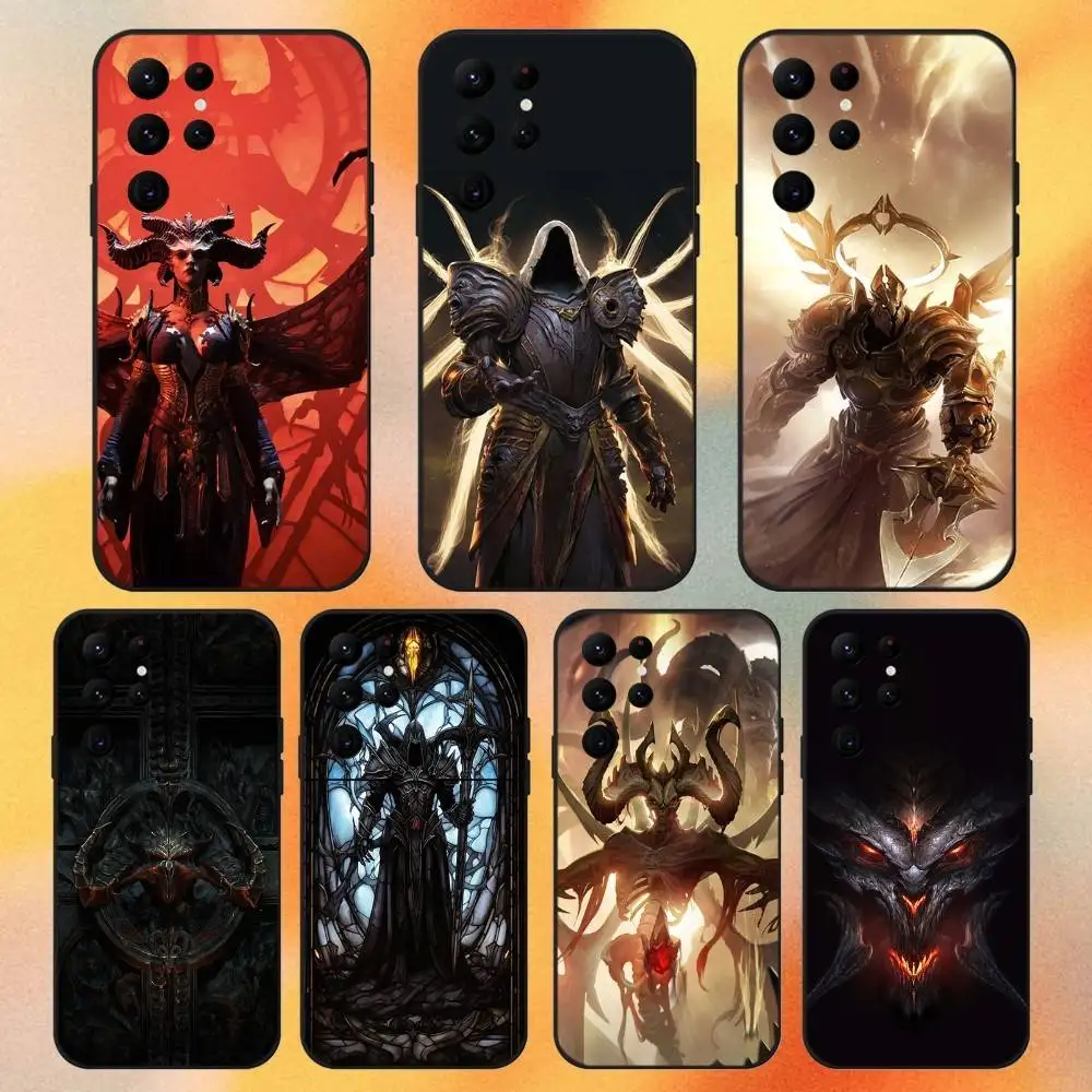 

D-Diablo IV Game Phone Case For Samsung S 25,24,23,22,30,21,10,9,Ultra,Plus,Lite,FE,4,5G Black Soft Case