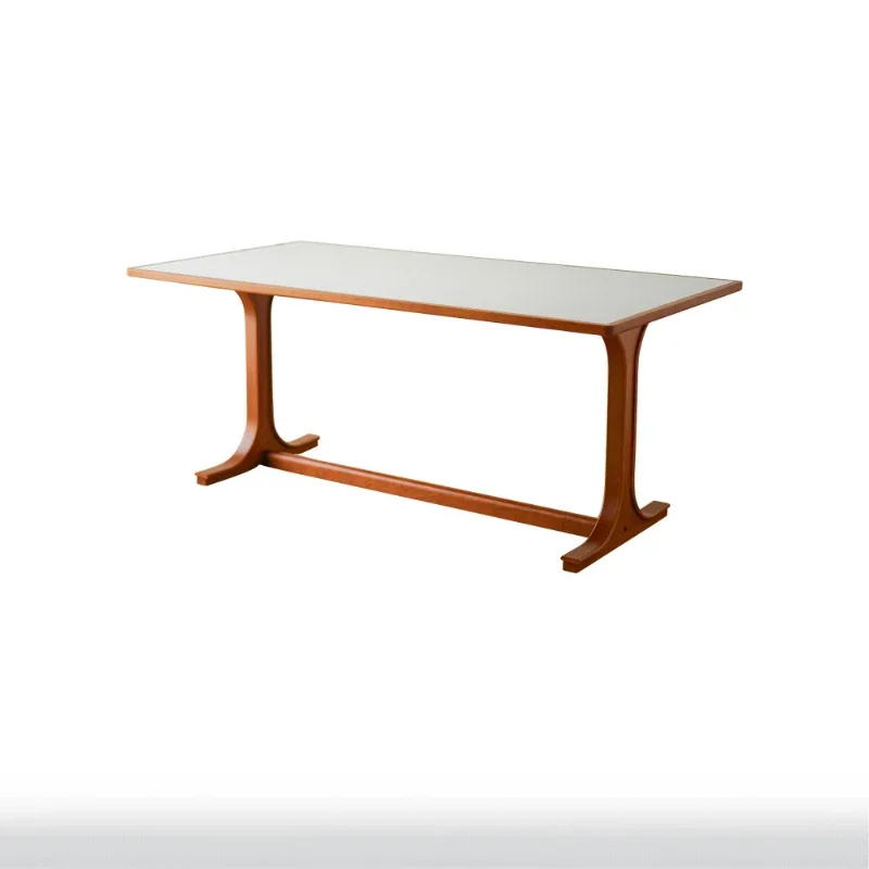 Mesa de jantar de ardósia Península para uso doméstico, mesa de jantar de madeira maciça moderna e simples
