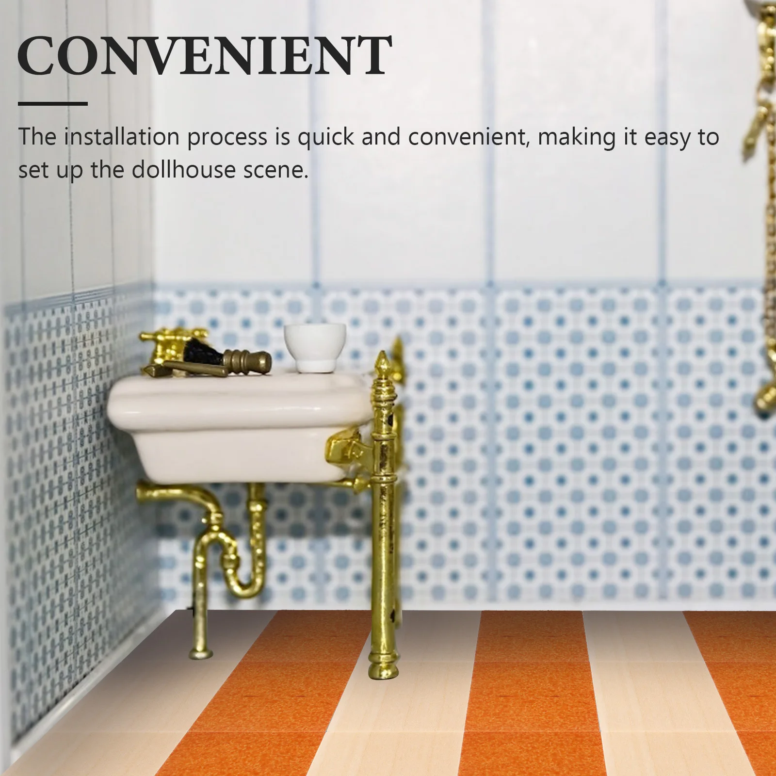 

48 Pcs Wooden Checkerboard Floor House Dollhouse Tile Flooring Simulated Mini Furniture Miniature Diy Floors for
