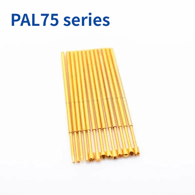 10PCS Gold-plated PAL75/A2/B1/H2/Q1/Q2/E2/T2/G2/F1 Spring Test Pin Outer Diameter 1.02mm Total Length 33.35mm For ICT Testing