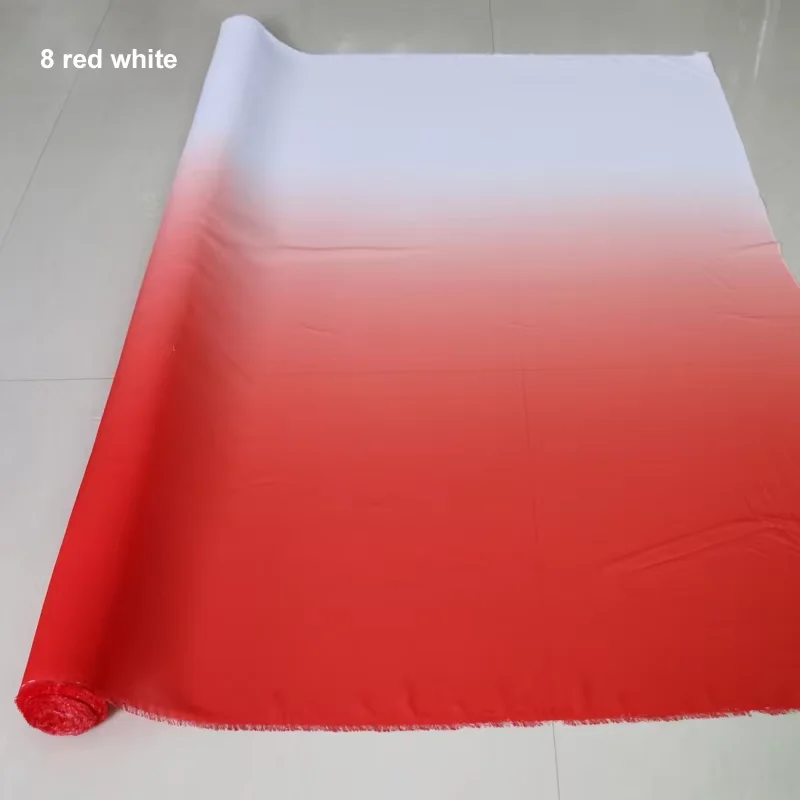 3/5/10m Ombre Sheer Fabric See Through Gradient Rainbow Coloured 100D Silky Chiffon Cloth for Dress Drape Decor Craft,By Meter