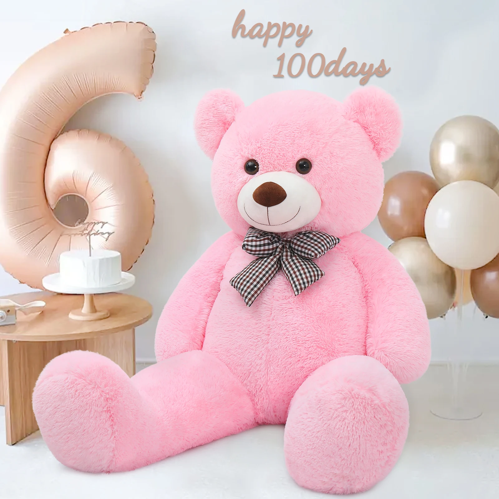 MaoGoLan Giant Pink Teddy Bear 55 inch Life Size Big Bear Large Stuffed Animals for Girlfriend