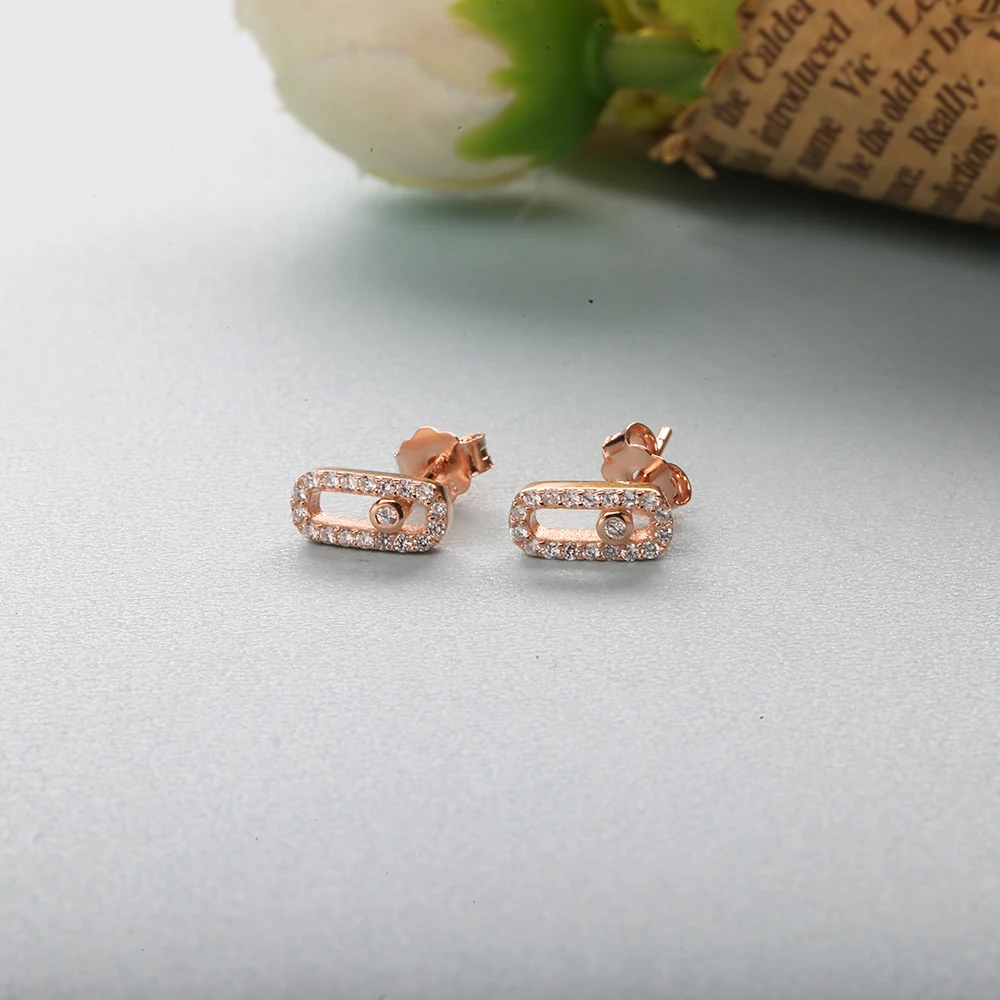 925 Sterling Silver Mini No-Move Stone Women Stud Earring High Quality Zircon Oval Earrings Fine Femme Trendy Minimalist Jewelry view 5