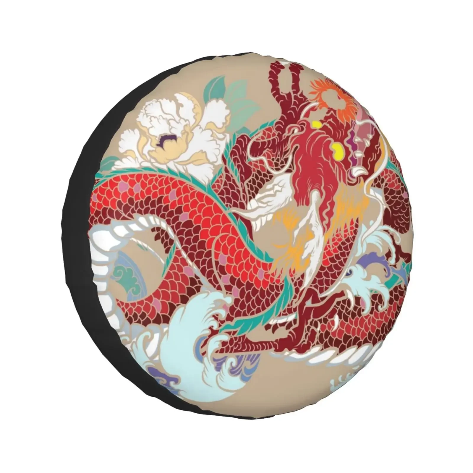 

Chinese Dragons Spare Tire Cover Protectors Dust-Proof Wheel Tire Cover Fit Trailer RV SUV Truck Travel Trailer Accessories
