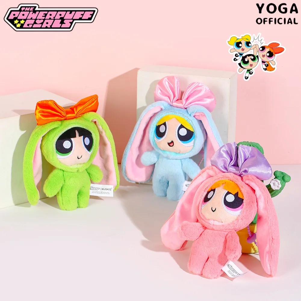 Kawaii The Powerpuff Girls Plush Doll Pendant Buttercup Blossom Bubbles Turns Into Rabbit Plush Doll Pendant Cute Bag Hanging