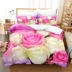 Luxury Rose Queen Bedding Set Duvet Cover Set Bedding Comforter Bedding Sets Bed Linen King Size Duvet Cover Bedding Set