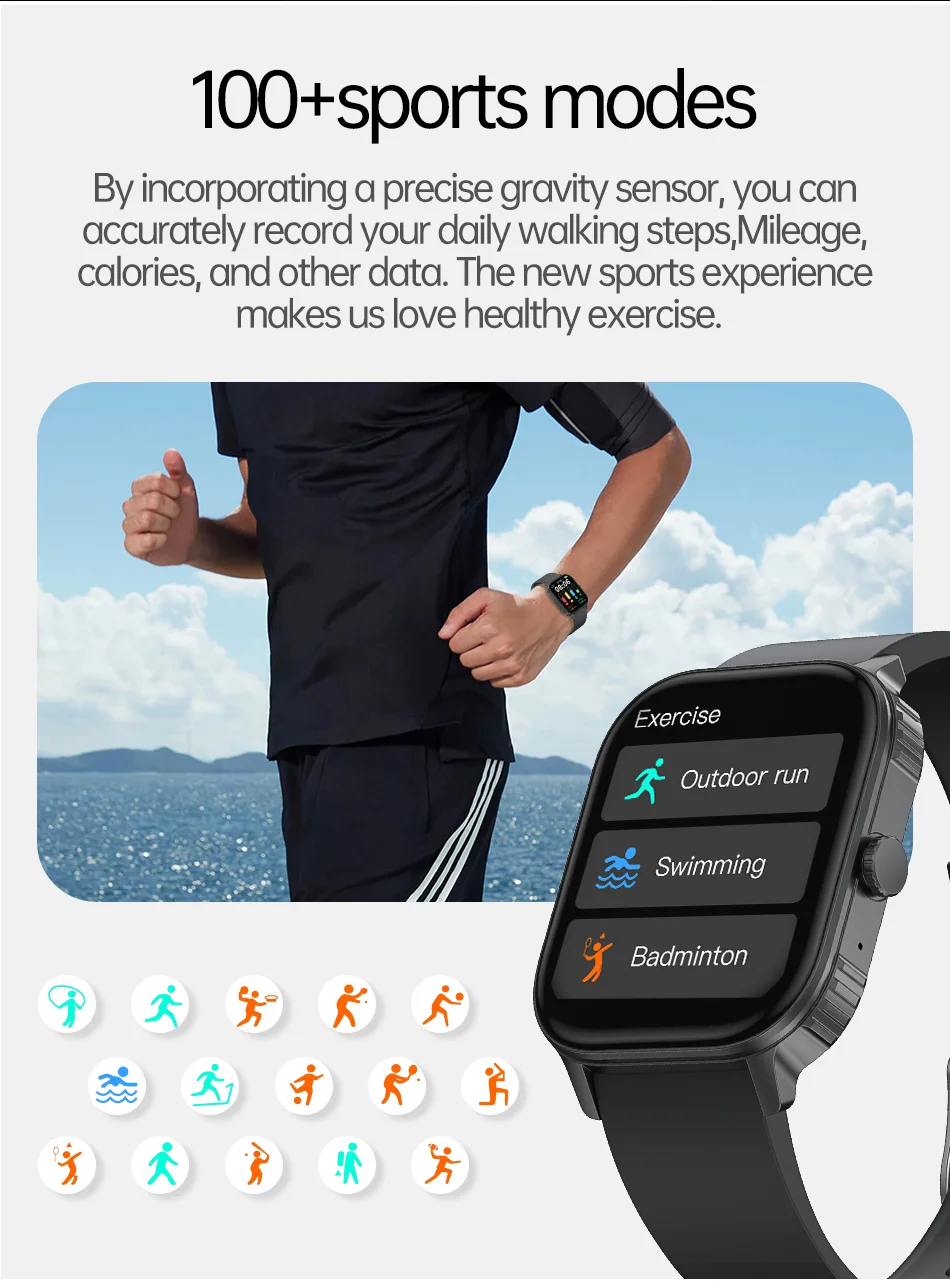 2026 Neue Outdoor-Sport-Smartwatches für Männer und Frauen, kabelloses Telefonieren, Sprachassistent, Bowl-Lifting-Display, Frauengesundheit – Detail 3