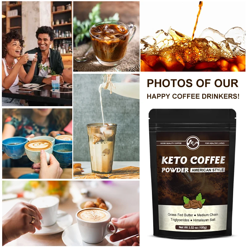 Newly Minch Keto Coffee MCT Coffee Refreshing Low Calorie Appetite Suppression Instant Refreshing Keep Staying Focused Black Set