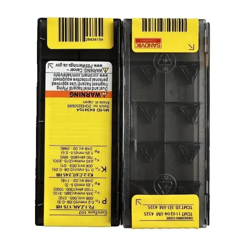 

SANDVIK / TCMT110204-UM 4325 / Твердосплавные пластины для ЧПУ, 10 шт.