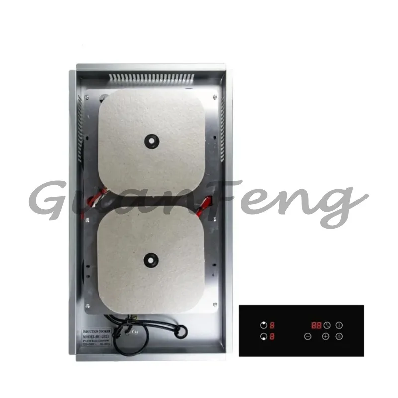110V~220V Hidden Built‑In Induction Cooktop, 2‑Hob Stainless Steel Invisible Electric Induction Cooker Hot Plates