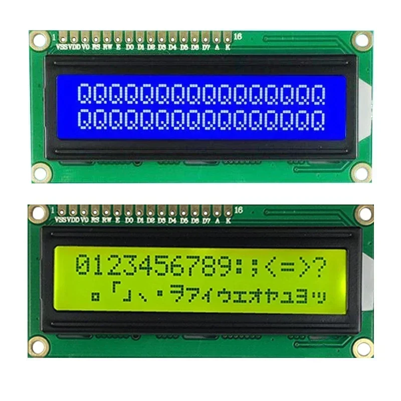 

1602A ЖК-экран16*2 модуль дисплея 80*36 мм желто-зеленый/синий экран с подсветкой