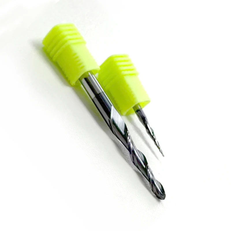 

1pc Coated Tapered Cone CNC Milling Cutter D3.175 D4 D6 D8 D10 D12 - HRC55 2F Tapered Ball Nose End Mill Tungsten Solid Carbide