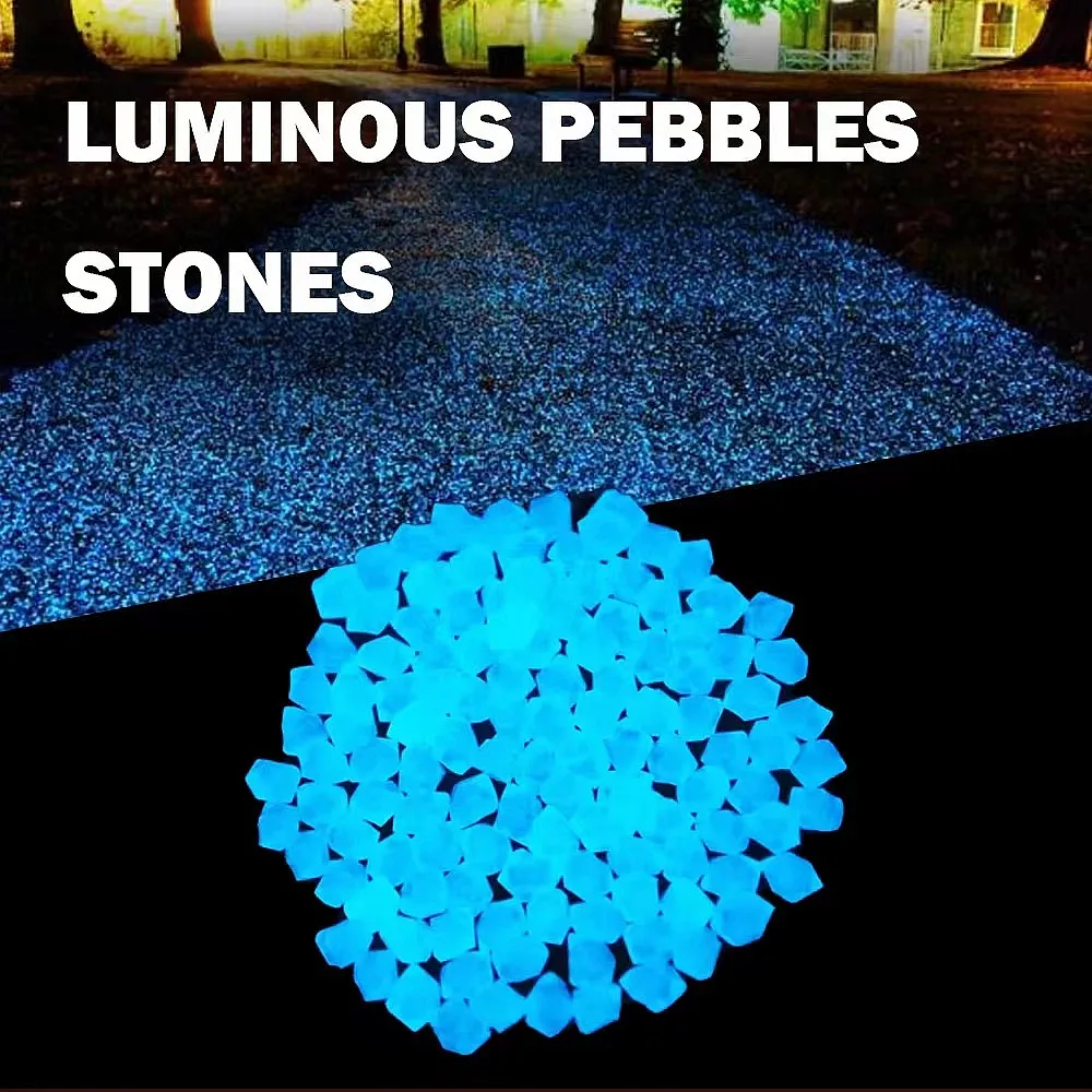 1000pcs Luminous Stones Glow In The Dark Rocks For Garden Decoration Outdoor Yard Lawn Path Pebble Fish Tank Aquarium Decor