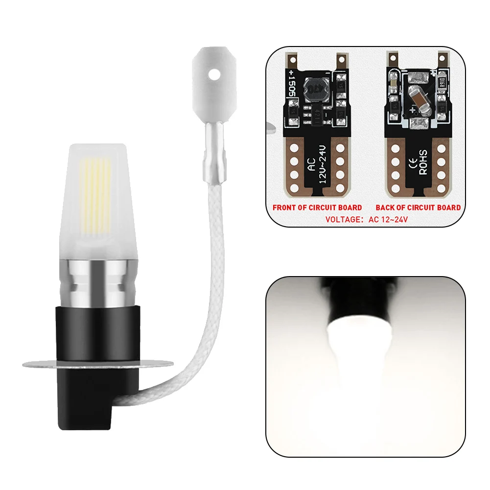 1Pcs H1 H3 COB Auto Car LED Bulb Fog Light Driving Running Lamp 12V DC Running Lights Front Rear Fog Lights Tail Lights