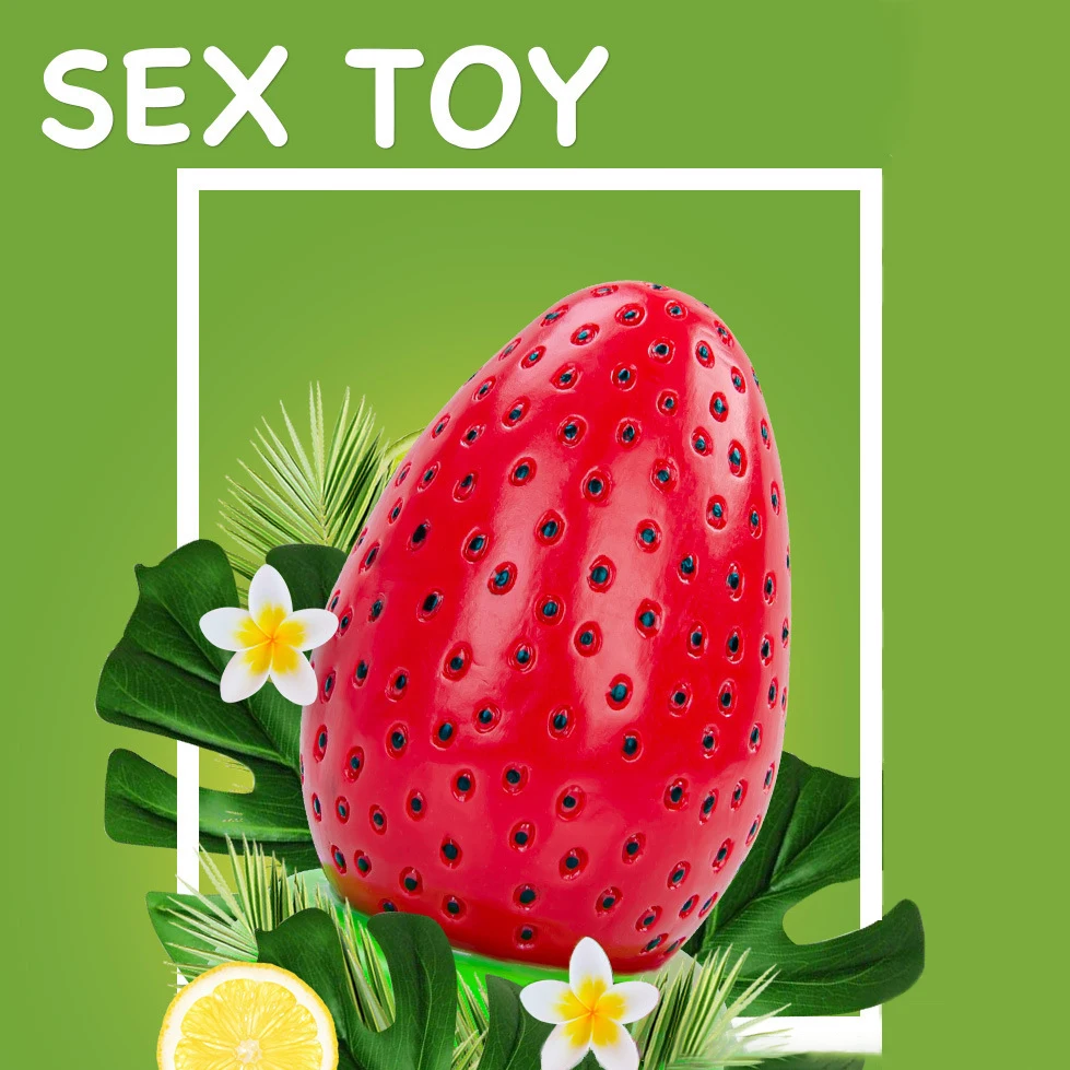 

Cute strawberry silicone suction cup simulation penis dildo couples flirting plug toys gay sexy anal plugs erotic products shop