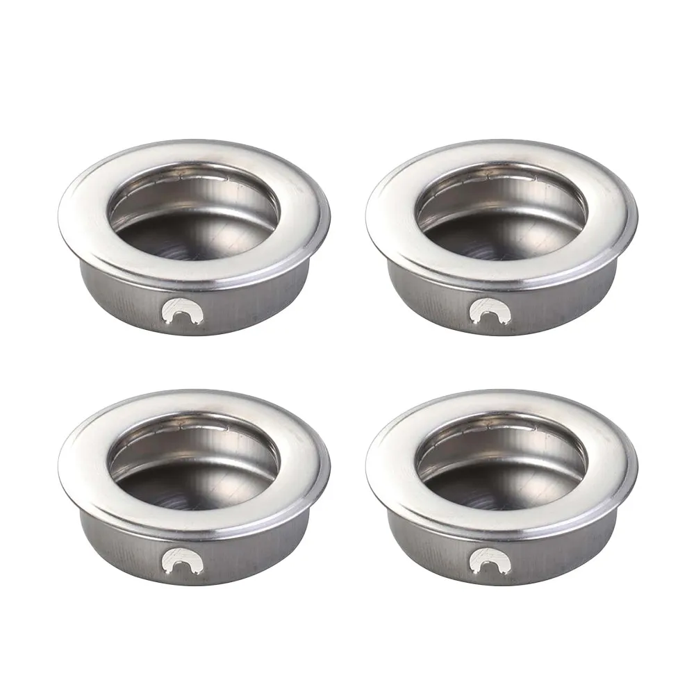 12Pcs Stainless Steel Flush Pull Handle Set 35Mm Round Recessed Sliding Door Cabinet Drawer Replacement Stainless Door Handle