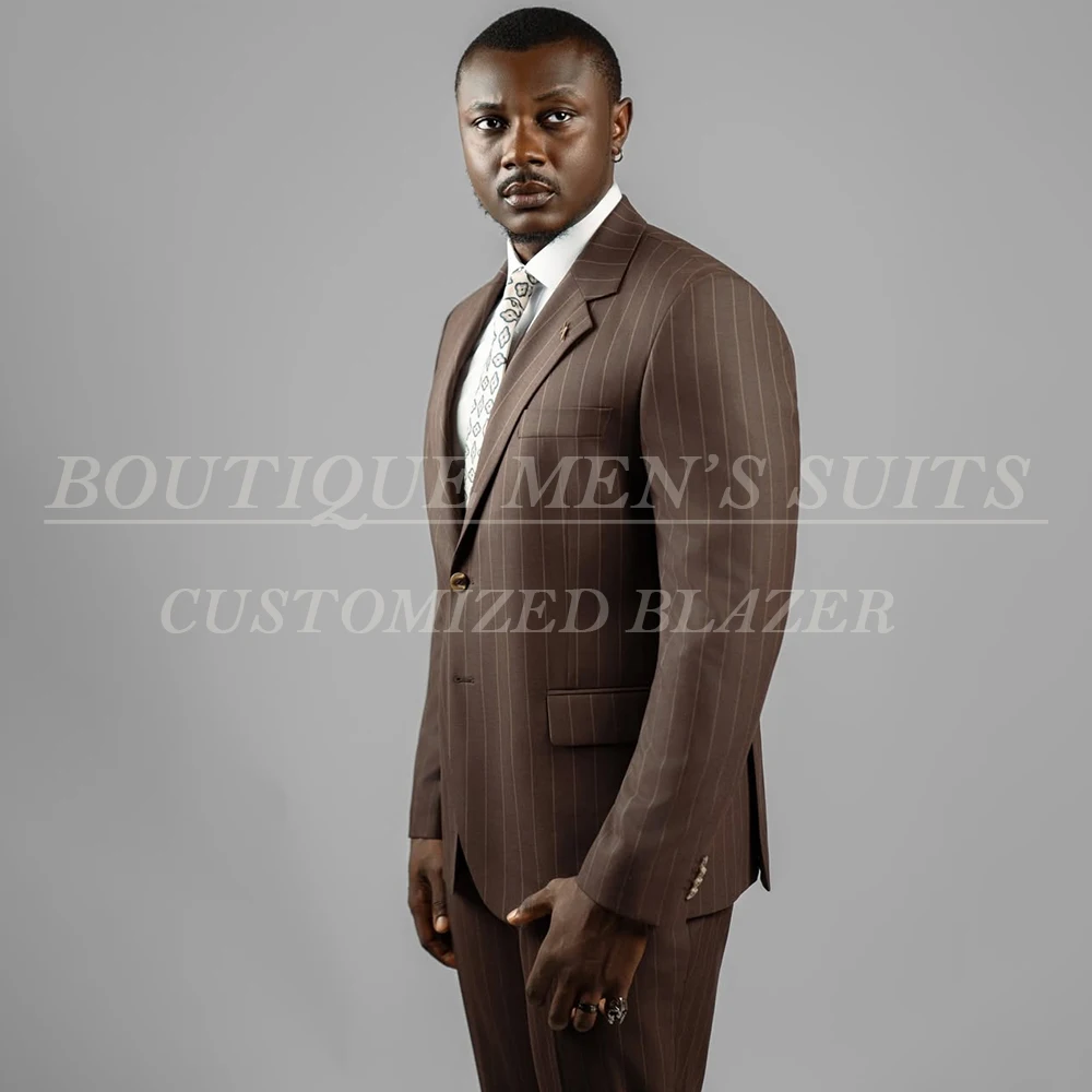 

Customzied Men's Suits Fashion Single Breasted Notch Lapel Back Vent 2 Piece Jacket Pants Full Sets Elegant Male Clothing