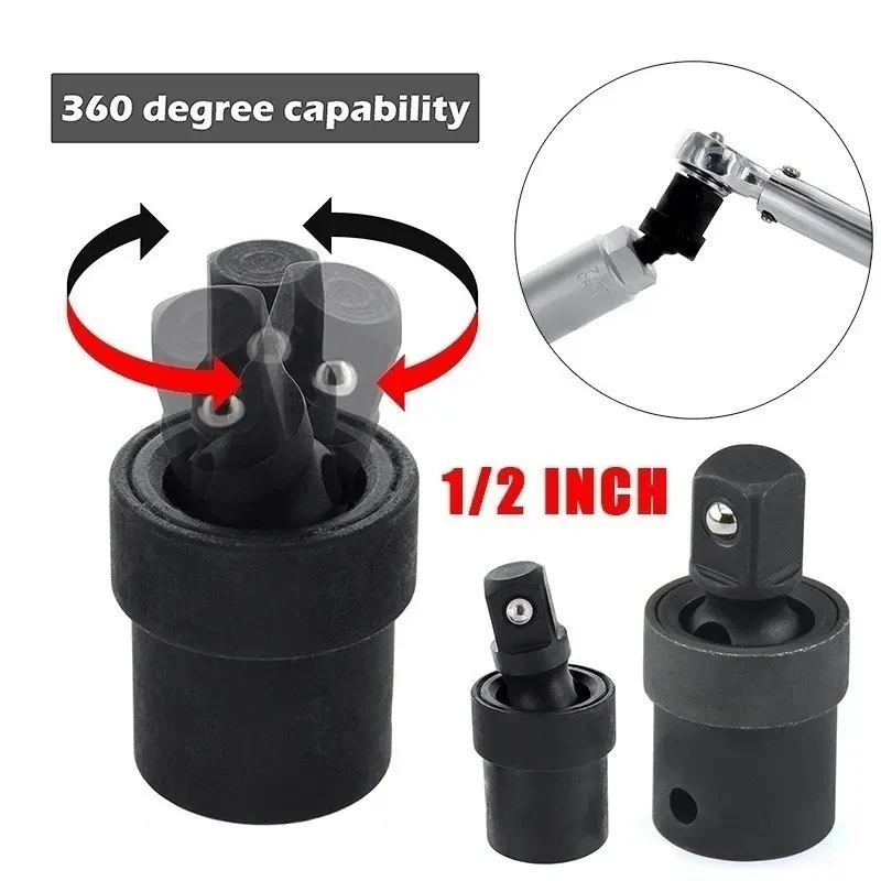 360Degree Swivel Knuckle Universal Joint Air Impact 1/2 3/8 1/4 Inch Wobble Retractable Socket Adapter for Pneumatic Wrench Tool