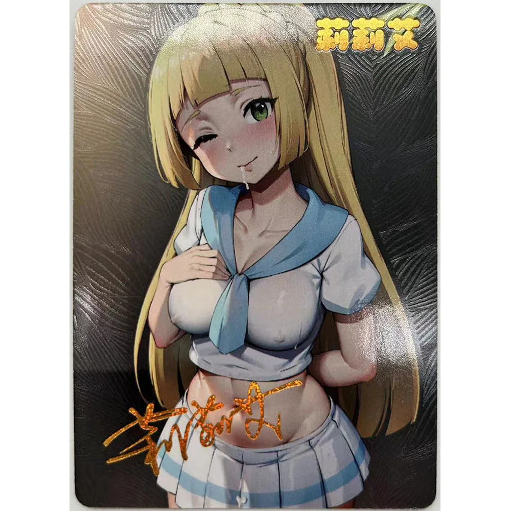 Anime Goddess Story Pokemon DIY Hilda Rosa Misty Bea Lillie Lusamine Boys Play Toys Collectible Cards Christmas Birthday Gifts