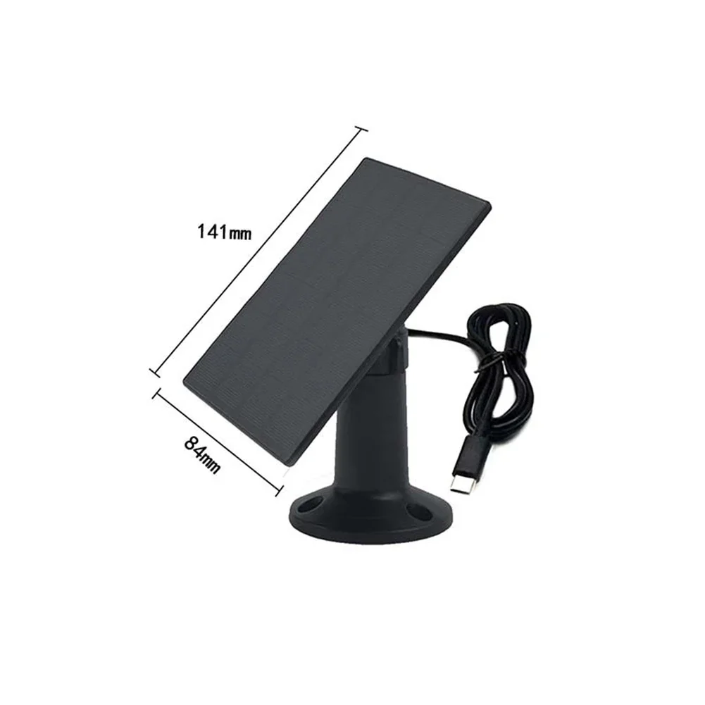 IP67 Weatherproof 5W Solar Panel For Outdoor Cameras As Picture Easy Installation DC 5V Interface USB And USB-C Ports