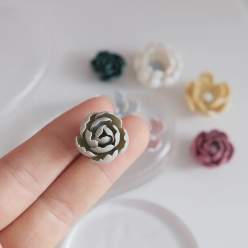 Mini almofada de silicone transparente cerâmica macia argila de polímero pétalas flor artesanal diy fazendo ins brincos ferramentas auxiliares