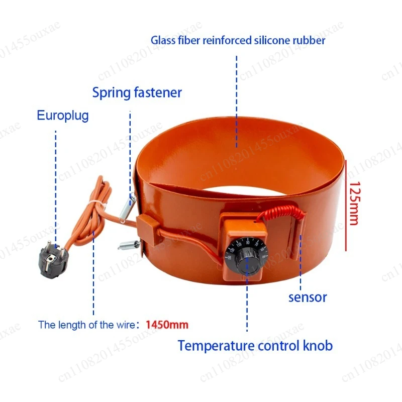 

2000W Silicone Rubber Heating Belt 1740x250mm 200L Oil Drum Heater