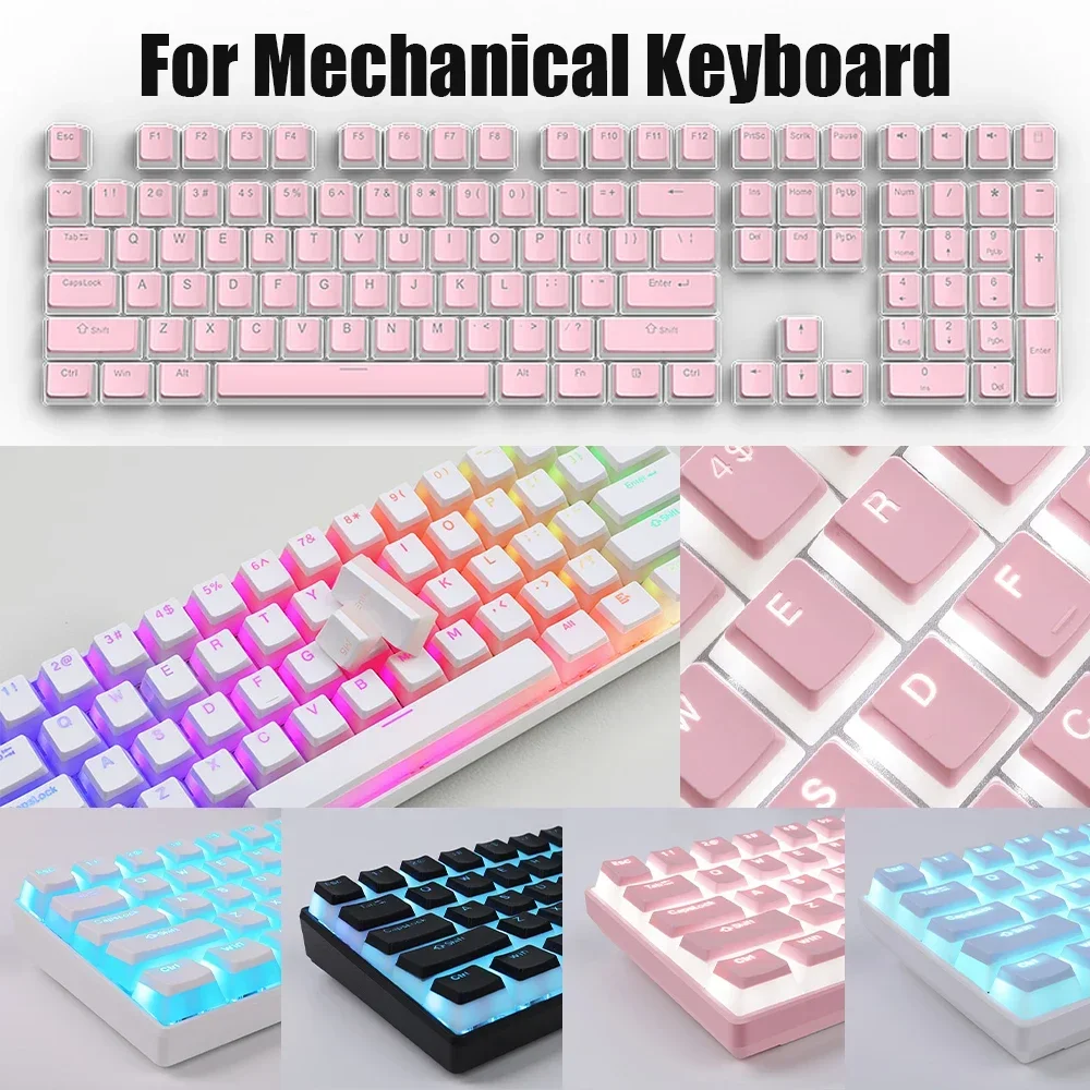 130 PCs Keycaps for Mechanical Keyboard Accessories Translucent Keycaps for Gaming Keyboard PBT Key Caps for Customized Keyboard