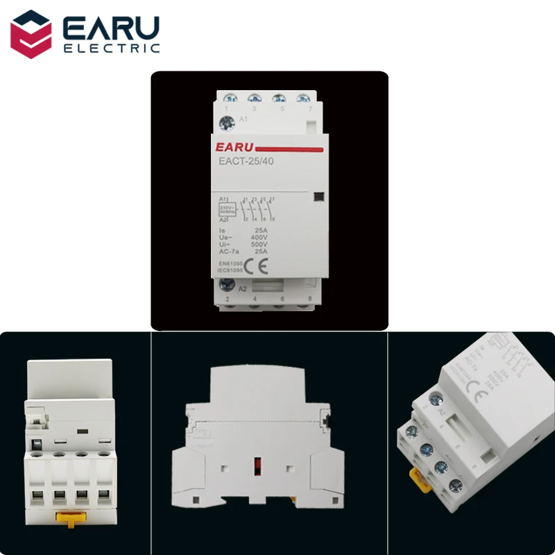 4P 16-25A AC 220V 230V 50/60Hz Din Schiene Haushalt AC Modulare Schütz Schalter Controller 4NO 4NC 2NO 2NC Smart Home Haus Hotel