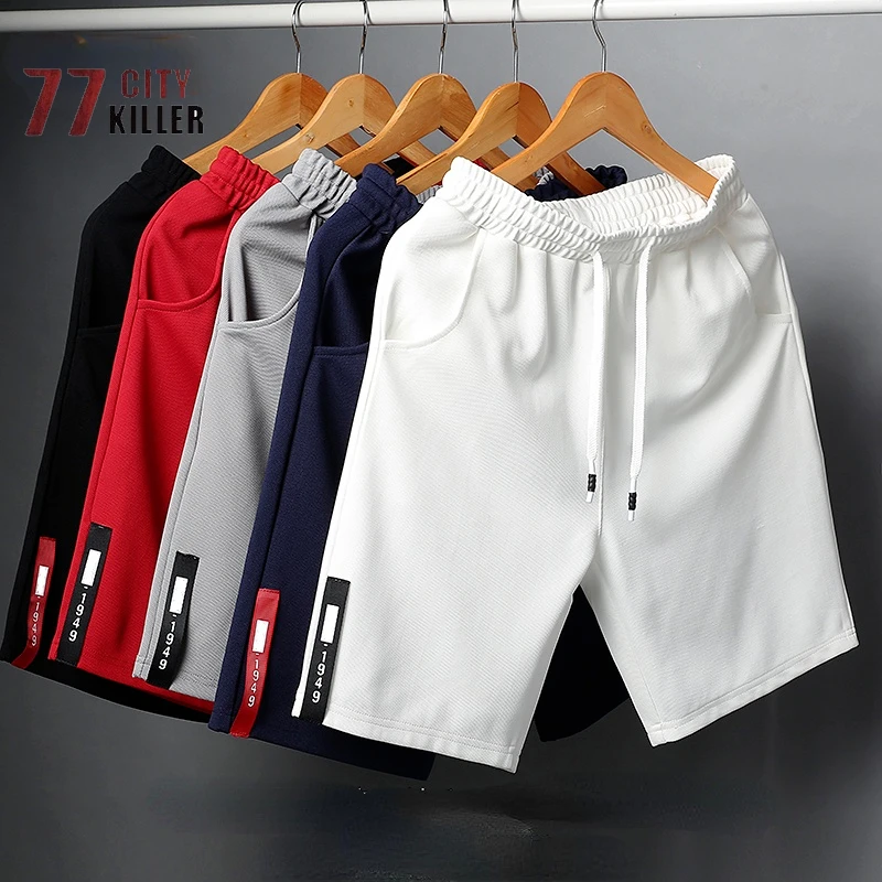 Pantalones cortos informales para hombre, de poliéster, para correr, deportes al aire libre, cintura elástica, cinco pantalones, pantalones cortos