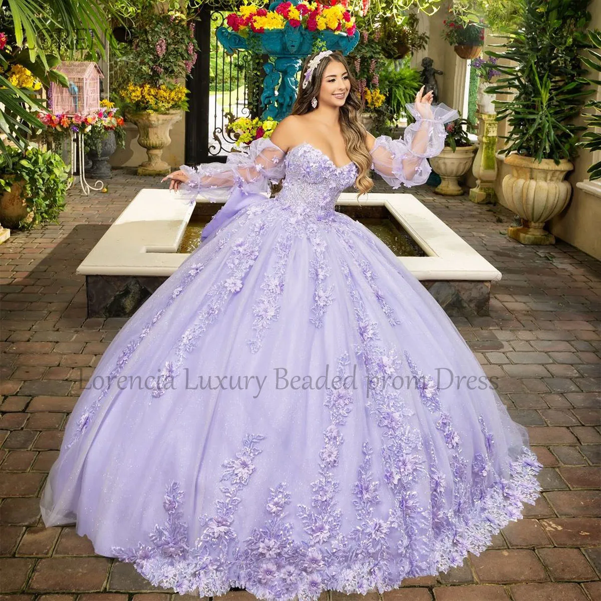 

Sparkly Strapless Blue Quinceanera Dress Ball Gown Big Bow Appliques Beading Sequins Sweet 15 16 Dress Vestido De 15 Anos