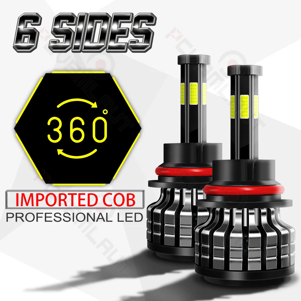 CHUSYYRAY 2PCS Car lights 9007 Super Bright LED Headlights High Low Beam Fog Light Bulb White 6000K Car accsesories