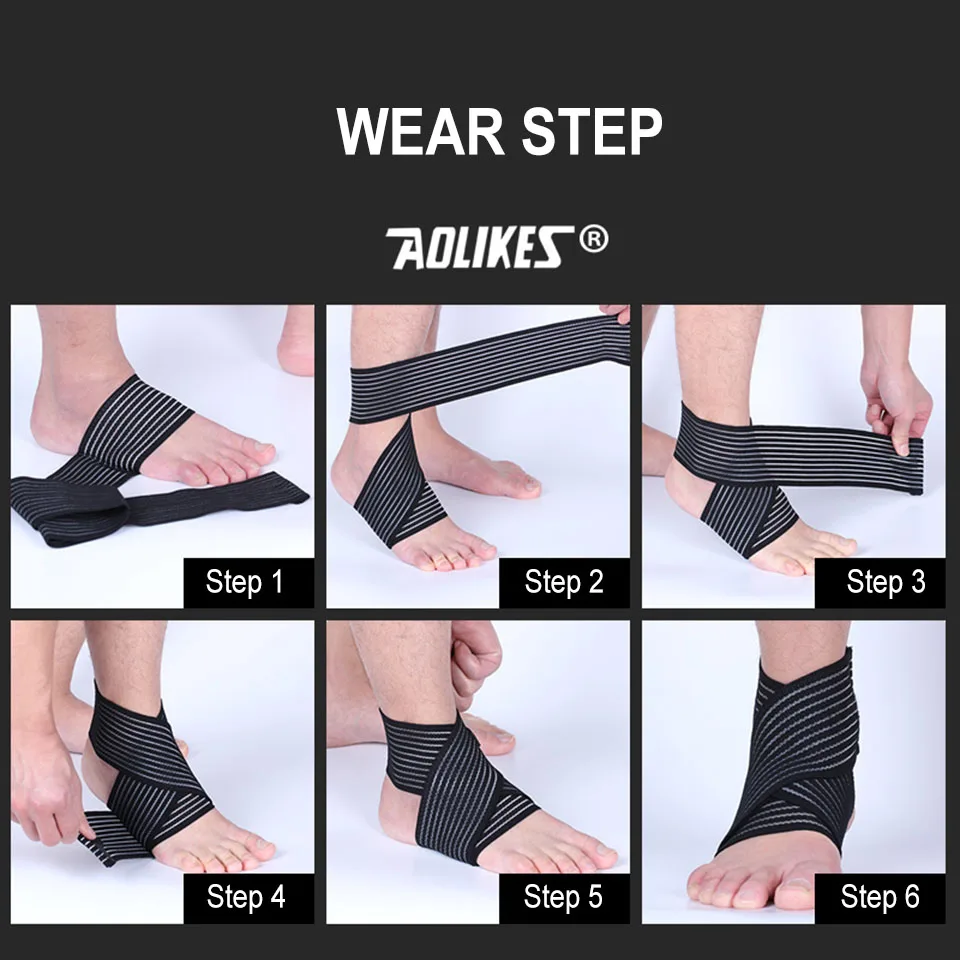 AOLIKES Professional Sports Strain Wraps Bandages Elastic Ankle Support Pad Protection Ankle Bandage Guard Gym Protection