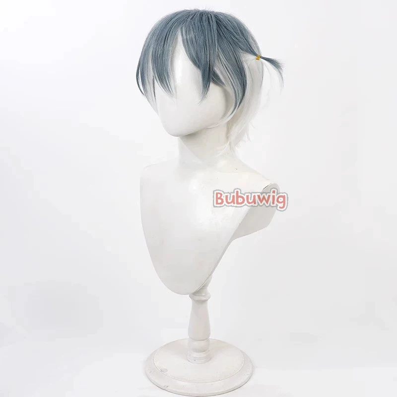 Bubuwig pelo sintético Hachinoya Nagi pelucas de Cosplay 18TRIP Hachinoya Nagi 30cm peluca corta recta gris mezclada blanca resistente al calor