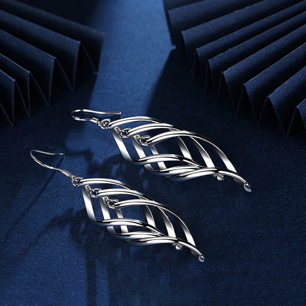 

1Pair Long Tassel Twisted Earrings Copper Ear Dangler Party Jewelry Gift Women Banquet Bride Ear Ornament Twisted Earring