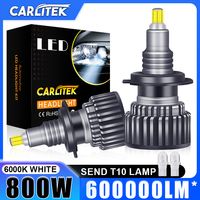 2PC 600000LM 800W H7 Led 360 H1 HB3 HB4 9012 HIR2 Led H11 H8 9006 9005 H27 880 881 Car Headlight Bulb Auto Fog Lamp 12V 3D Chips