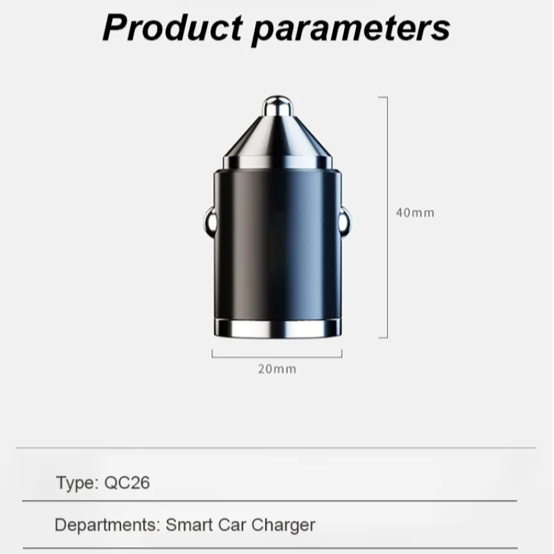 Car Charger Digital Display Car With Type-C Car Charger Fast Charging Car Mobile Phone Adapter PD  Mobile Phone Charging Head