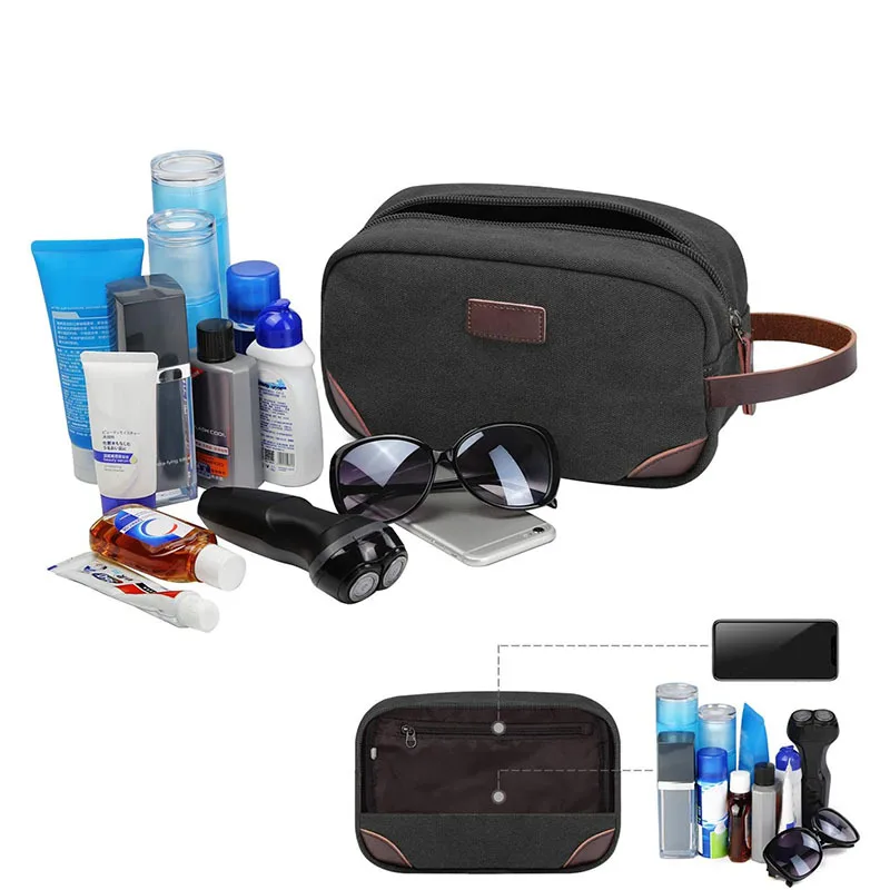 Travel Portable Toiletry Bag for Men Shaving Dopp Kit Wash Bag Waterproof Male Makeup Bag Beauty Wash Pouch Handbag Organizer