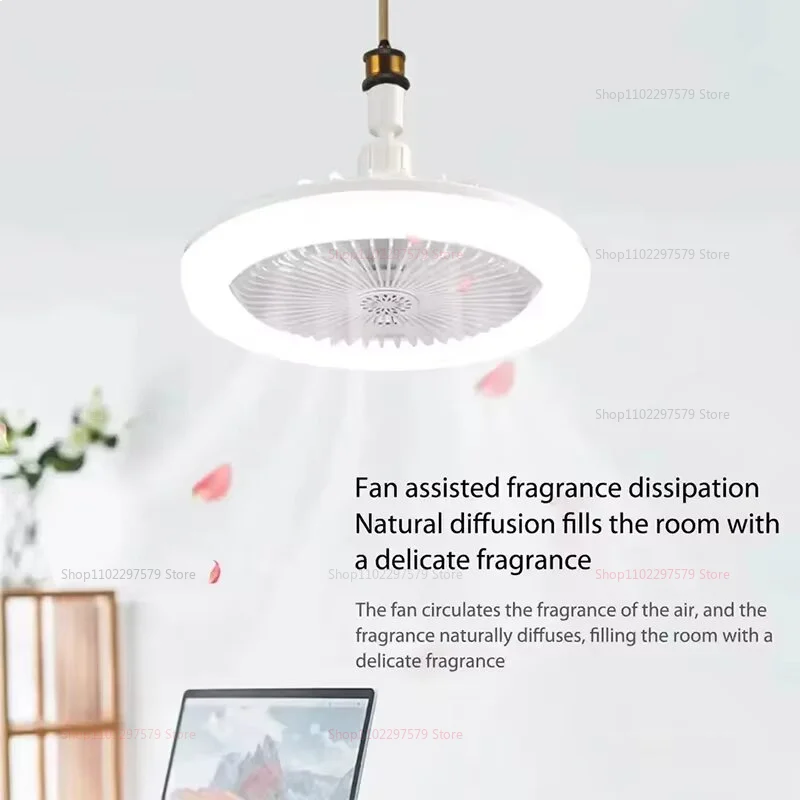 2 in 1 Indoor Ceiling Fan with 30W LED Lights Remote Control 360° Rotating E27 Living Room Bedroom Decor Lighting