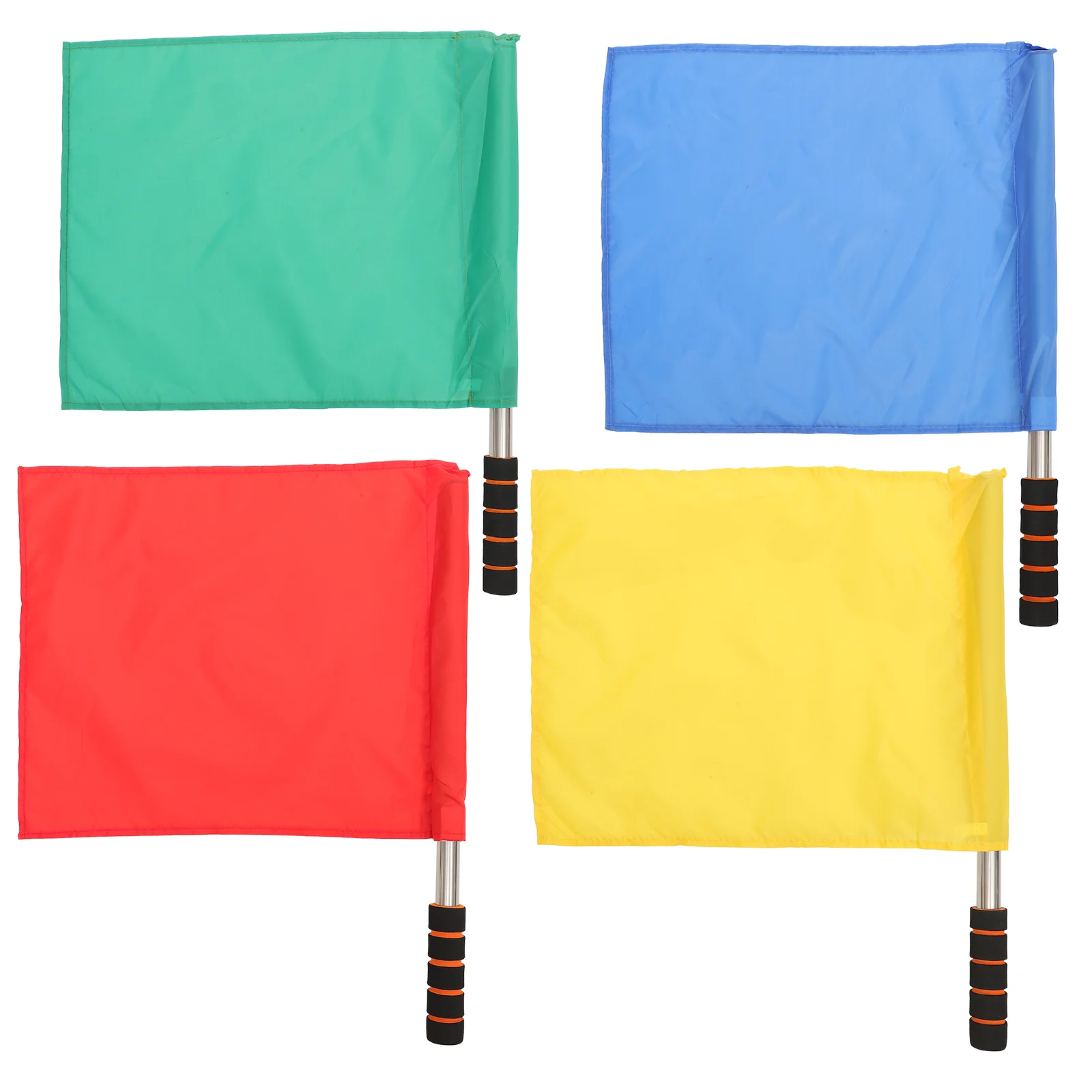 

4 Pcs Horse Training Flag Road Signal Flags Conducting Fan Referee Yellow Sports Equipment Stainless Handheld