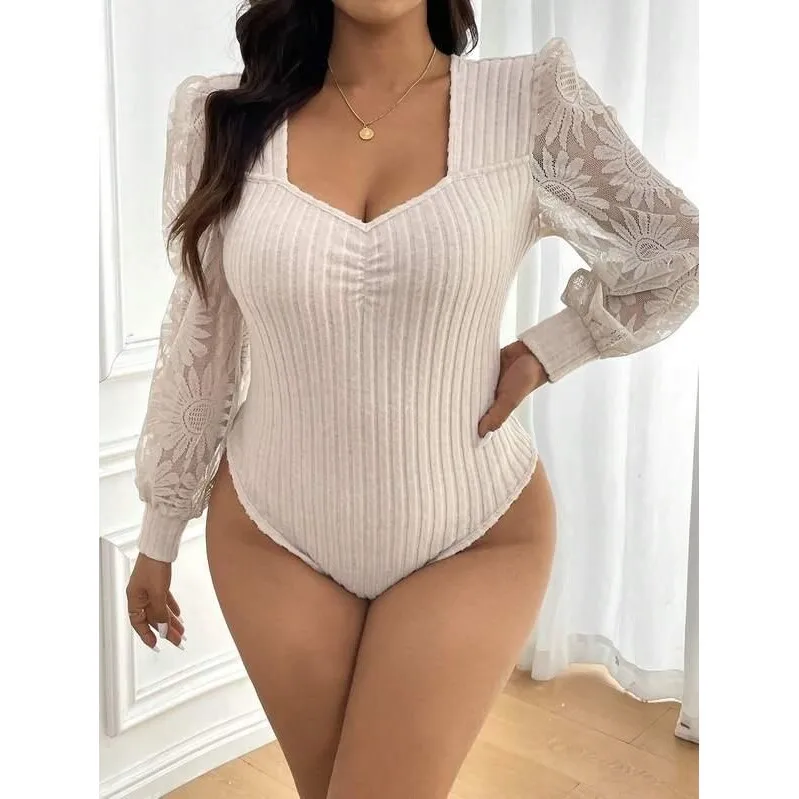 

Low Waist Lace Knit Top Cross-Border U 99051 U Neck Lace Trim Knitwear Short Pants Other Fabric Ladies Fashion Spring Collection